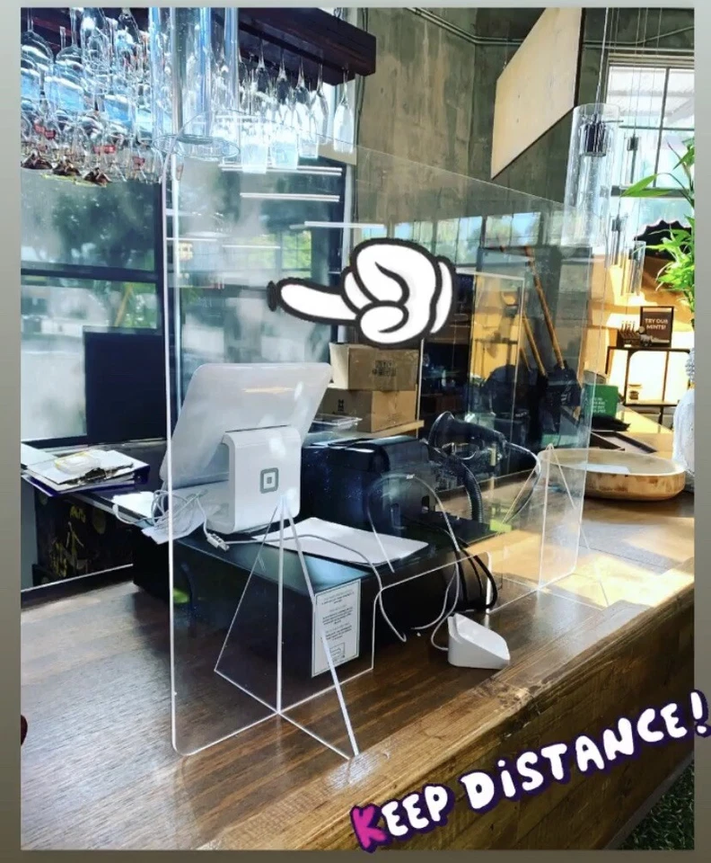 Protector de estornudo acrílico grueso y resistente barrera divisor escudo encimera Foto 4 de 4