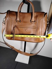 Michael Kors Solid Brown Pebbled Satchel Top ...