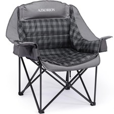 Azkorion Oversized Camping Chair For Adults Portable Camping Chairs Phone Pouch