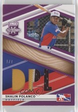 2020 Panini Elite Extra Edition DPL Material Purple 1/7 Shalin Polanco fm0