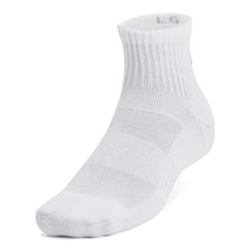 Under Armour Unisex-Adult Training Cotton Quarter Socks 6 Pack, 100 White/Whit