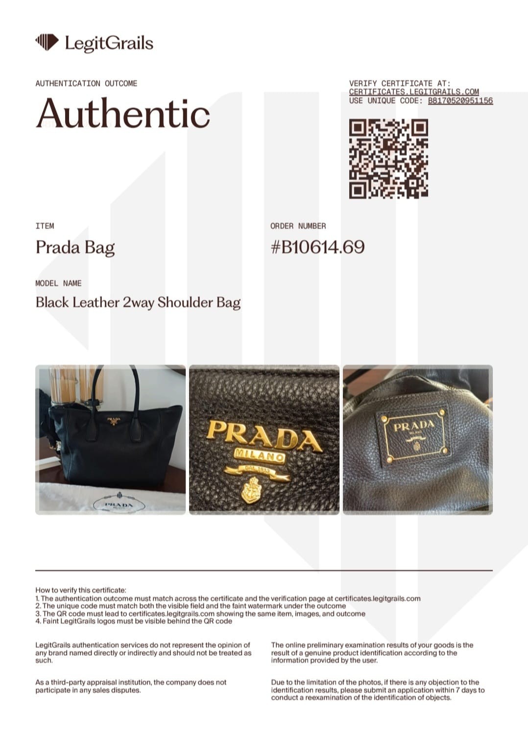 PRADA Black Leather Vitello Daino 2way Shoulder Bag RRP £1,895 image 4