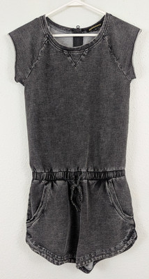 Madden  NYC sz XS Romper Shorts 1pc black knit pockets stretchy 1523