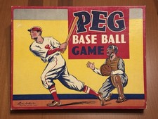 Vtg Peg Baseball Board Dice Game Circa 1930s Edition Parker Brothers Complete