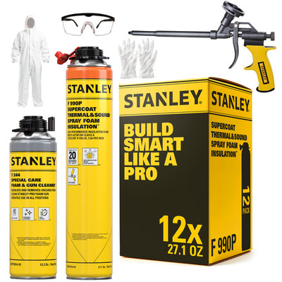 Spray Foam Insulation Kit, Closed Cell, Fire Rated (12x27.1oz.240 bd/ft) 12 Pack