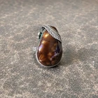 Carlos Diaz Handmade Sterling Silver Fire Agate Ring Vintage Size 6