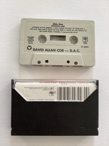 David Allan Coe Cassette Tape CBS 1982 D.A.C. Looking In The Mirror Country Vtg - Picture 2 of 3
