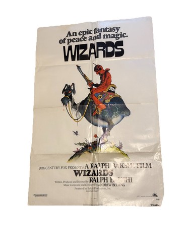 WIZARDS (1977) ORIGINAL MOVIE POSTER  -  FOLDED  -  WILLIAM STOUT ARTWORK - Afbeelding 1 van 9