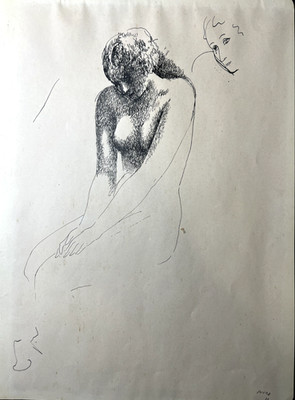 Pere Pruna y Ocerans   Female Figure   Early 20th Century Pen & Ink Drawing