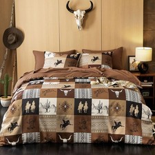 - Western Comforter Set with Sheets, Southwestern Aztec Country Horse Cowboy ...