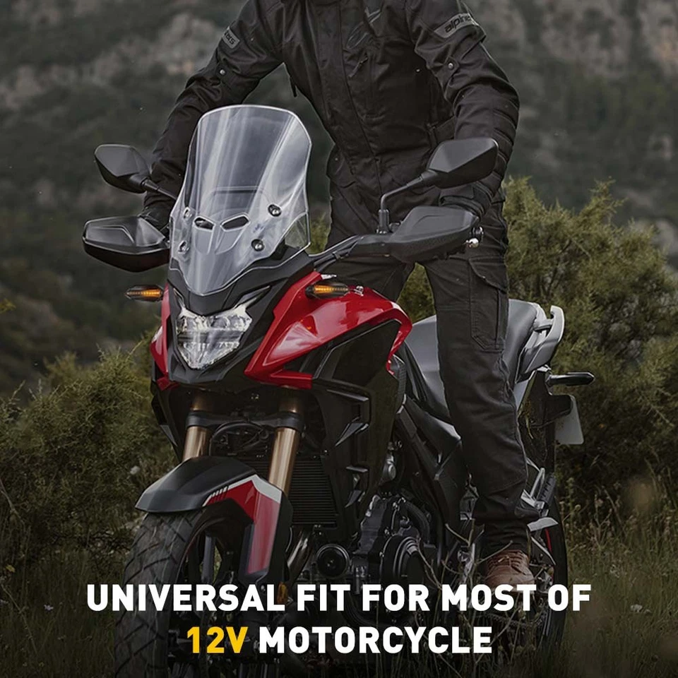 Paquete de 2 luces azules universales ámbar para motocicleta Kawasaki Ninja Foto 2 de 4