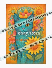 1000 piece jigsaw puzzle Golden Floral Cat colorful cat
