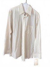 Vintage Arrow Kent Hollywood Studio Ivory Dress Shirt, Classic Fit 15.5" Collar