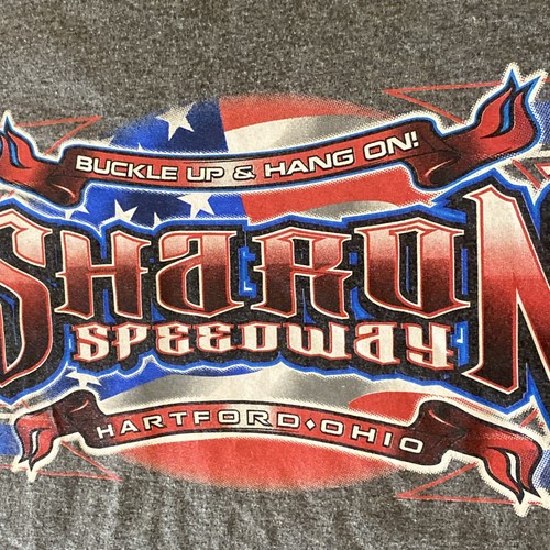 Sharon Speedway Hartford Ohio Mens T Shirt Medium Graphic Print Race Short Track - Picture 10 of 13