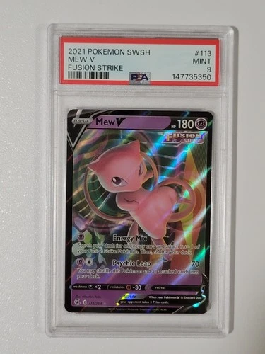 2021 POKEMON SWORD & SHIELD FUSION STRIKE #113 MEW V PSA 9 (FREE S&H)