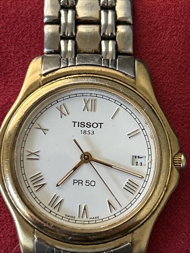 Orologio Tissot PR 50 J176/276K quadrante romano bicolore batteria nuova funzionante leggi - Foto 3 di 20