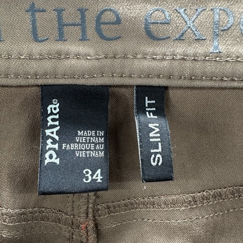 Prana Pants Mens 34 Brown Stretch Hiking 5 Pocket Slim Fit Brion Pant 34x32 - Picture 9 of 15