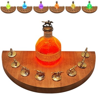 YCCOKJJ Blantons Bourbon Stopper Display with 7 Colors Light, Halfmoon wood 