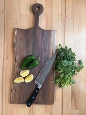 Gourmet Black Walnut Cheese Charcuterie Board Serving Tray w/Handle Unique Gift