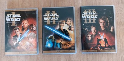 STAR WARS - Episode 1 - 3 DVD Trilogie Set Filme 6 DVDs Digitally Mastered
