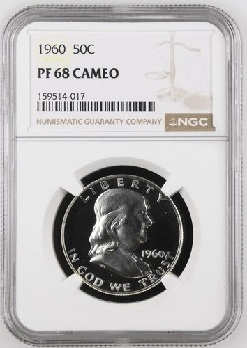 1960 Franklin Half NGC PF68 Cameo Brilliant White