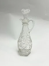 Anchor Hocking - Star Of David Crystal Glass Oil Decanter With Stopper.