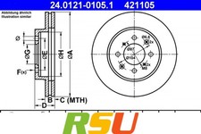 2x Bremsscheibe 24.0121-0105.1