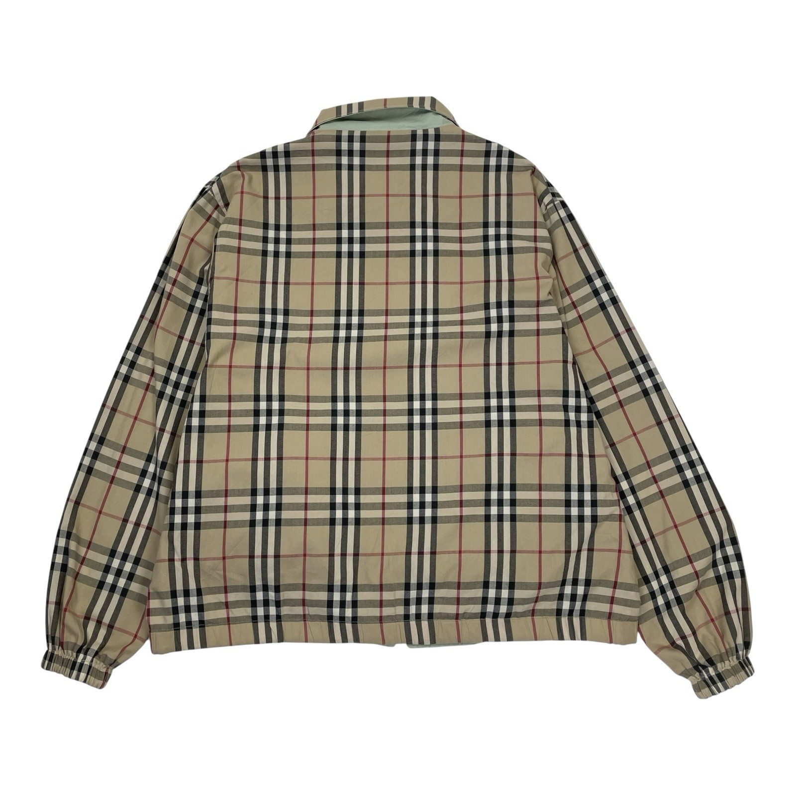 Burberry Nova Check Jacket Vintage Reversible Harrington Coat Beige Green 50 L image 2
