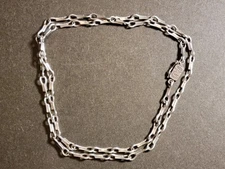 Unique TD-04 Taxco Mexico Sterling Silver Hand Soldered Chain 24" Lg