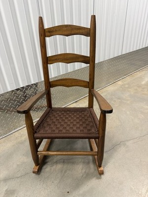 Oak Vintage Nc Made  Rocker / Rocking Chair with Rush Seat