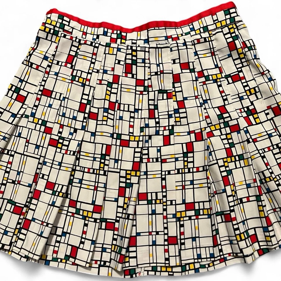 Minifalda plisada de tenis/golf vintage • Mondrian Pop Art años 80 TAIL XS/S 1980 Foto 3 de 4