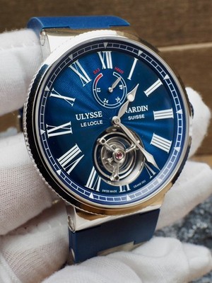 Ulysse Nardin Marine Tourbillon Grand Feu  1283-181 43mm 99% LNIB 2 OEM Straps!
