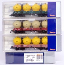 ROCO NEW SET 3 pz CARRI SILO A CARRELLI TRASP. CEMENTO Uaces/Uas CSD art 77001 #