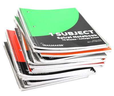 Lot of 19 Trailmaker Spiral Notebooks College Ruled 70 Sheet Assorted Color