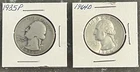 1935 P, 1964 D WASHINGTON QUARTERS, CIRCULATED, UNGRADED