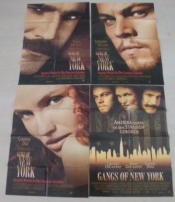 P354 4x Kinoplakate GANGS OF NEW YORK Leonardo DiCaprio, Cameron Diaz, Daniel Da