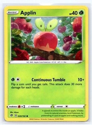 Pokemon NM Holo Applin - (Cosmos Holo) 020/192 Promo Blister Exclusives