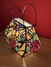 Roses Flowers Stained Glass Handbag Tiffany Lighting Lamp