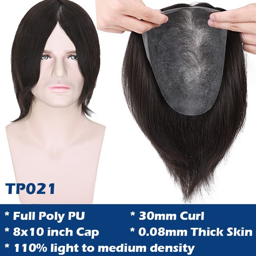 Men Toupee 100% Human Hair Hairpiece Replacement System NG/Mono/Lace/Skin PU Wig - Picture 14 of 47