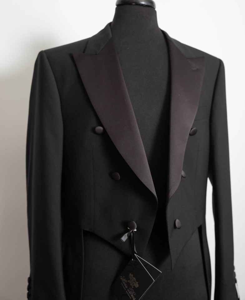 Men's White Tie Tuxedo Dinner Jacket Tailcoat Covent Garden 100 Wool