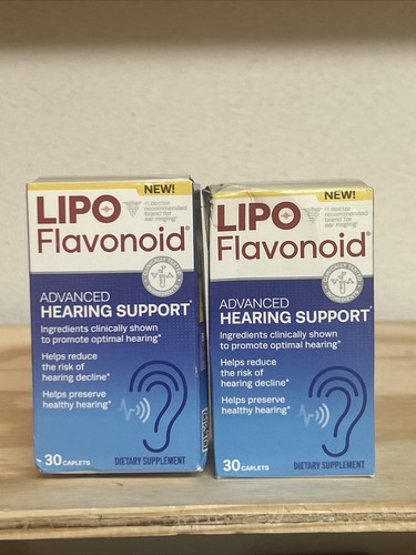 2x Lipo Flavonoid Advanced Hearing Support 30 (60 Total) Caplets, Exp 12/2024
