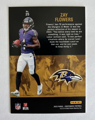 2023 Panini Contenders Zay Flowers Rookie Stallions #25 Baltimore