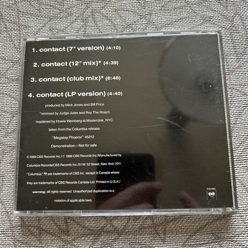 Big Audio Dynamite Contact 4 track CD Single 1989 - Picture 2 of 4