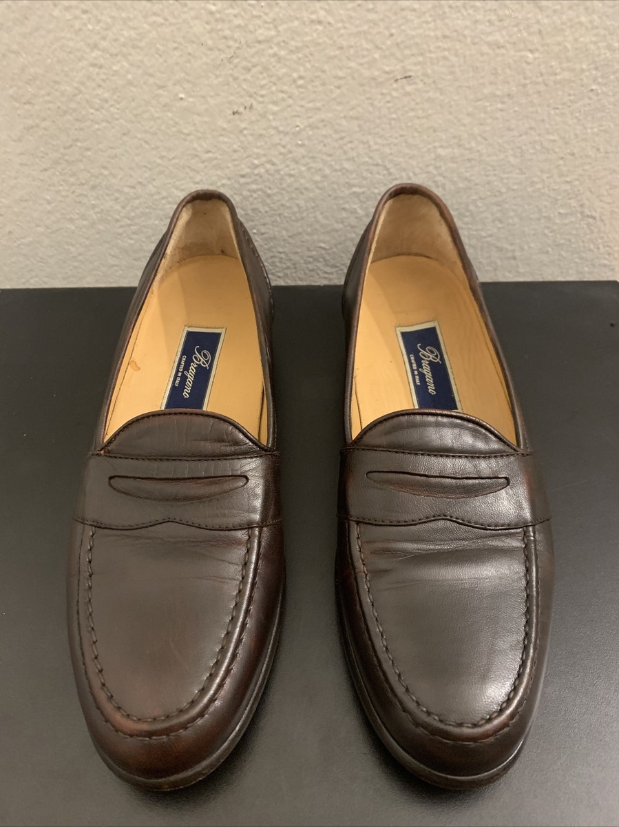BRAGANO Brown Leather Penny Loafers Shoes s-l400.jpg main image 2