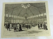 1882 magazine engraving ~ MODERN RAILROAD STATION, LIGHT & SPACE