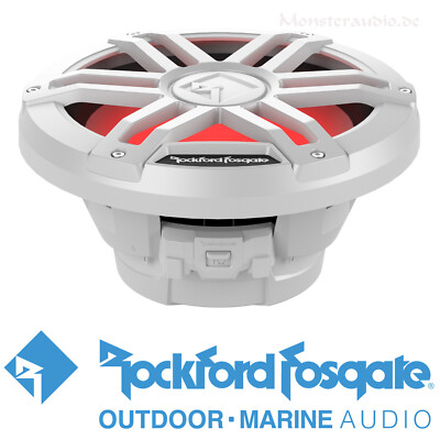Rockford Fosgate M1D4-10 1200 Watt 2x4 Ohm 25cm LED Subwoofer Marine weiß Boot