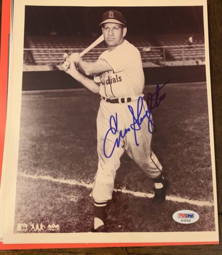 Enos Slaughter HOF 1985 PSA/DNA St. Louis Cardinals Signed 8X10 PHOTO Authentic - Picture 1 of 2