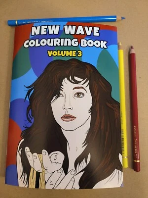 New Wave colouring book, 10 pages, featuring Kate Bush, Pet Shop Boys and more