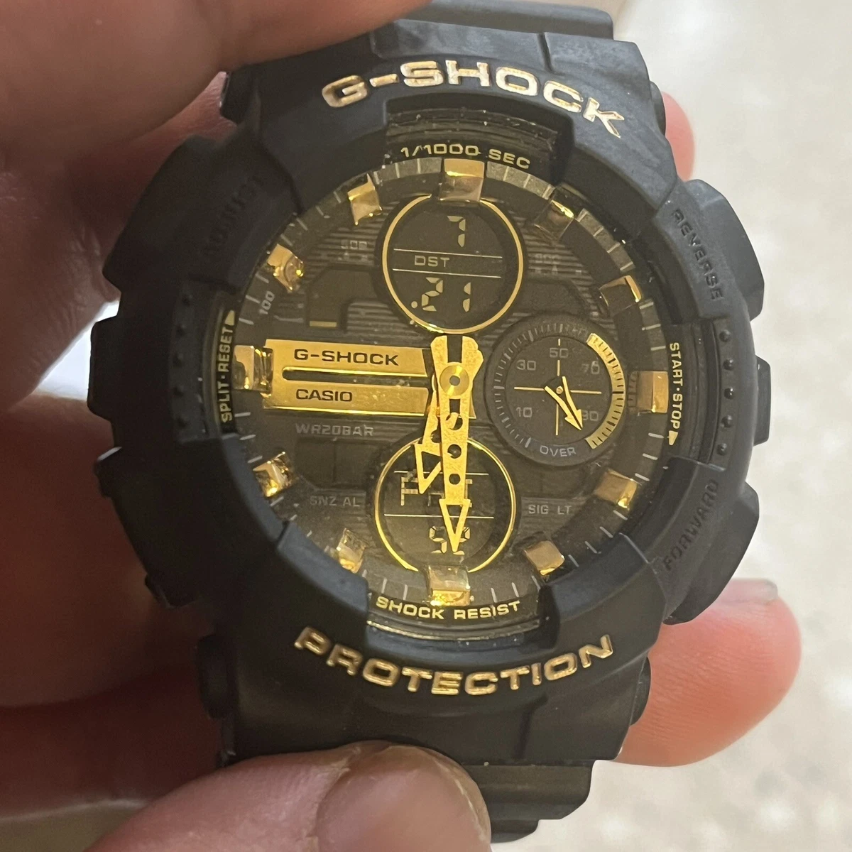 G Shock x Casio Watch GMA S140M 2021 Black Gold Unisex Used
