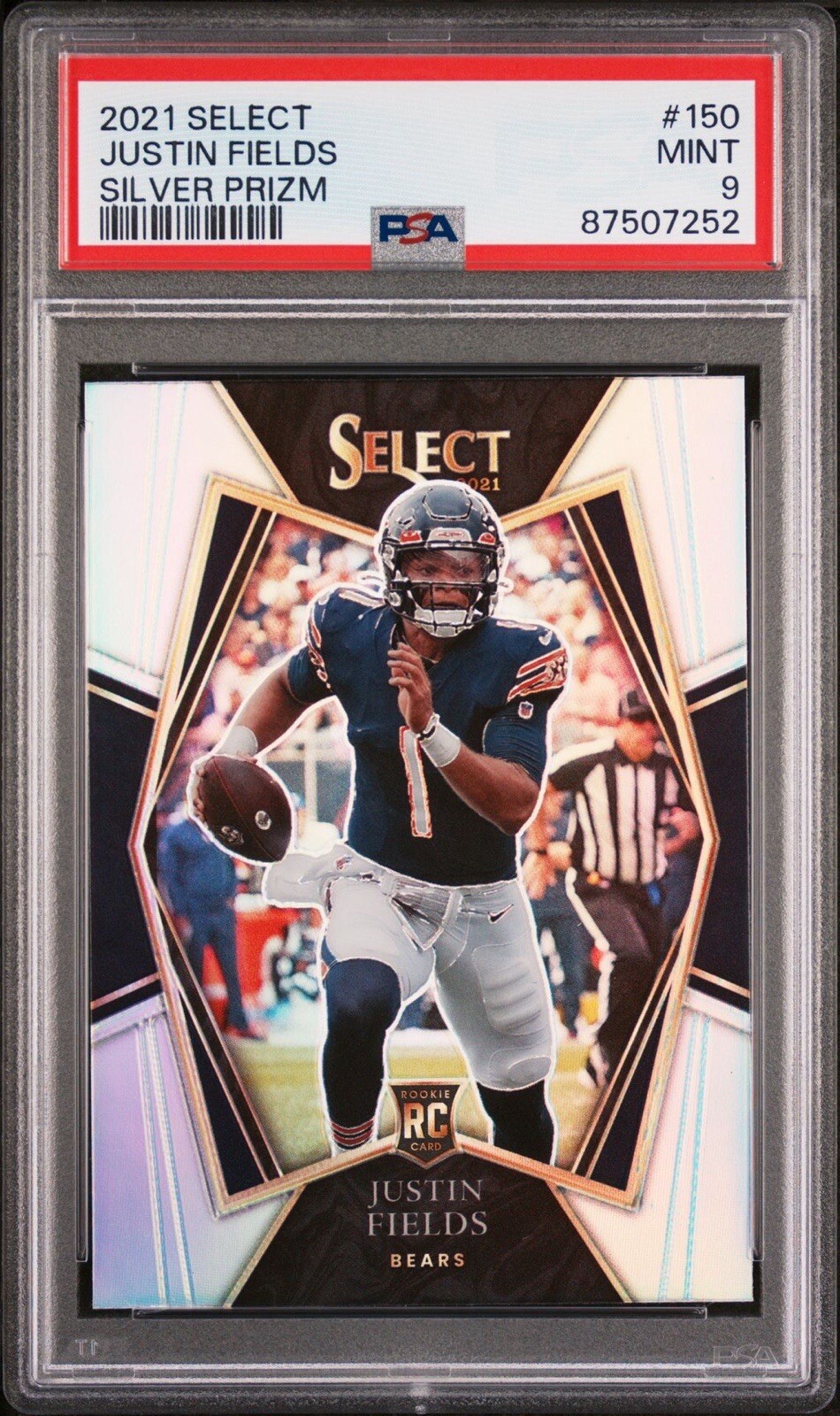 2021 Panini Select Justin Fields #150 Silver Prizm PSA 9